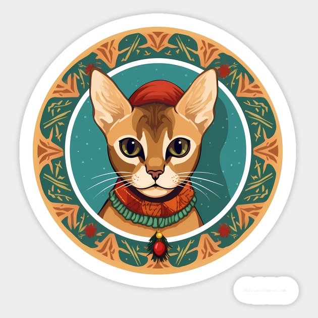 Abyssinian Cat Xmas Ornament, Love Cats Sticker by logiamerch